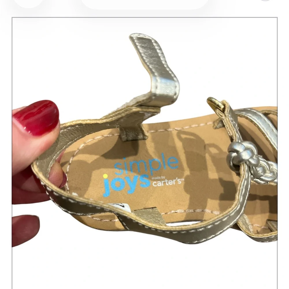 New Simple Joys by Carter's Girls Gold Freya Gladiator Sandal Size 7